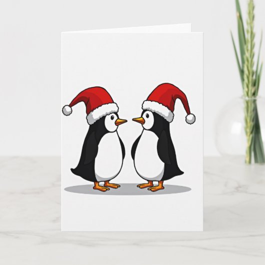 Frohe Weihnachten Pinguine Karte (Vorderseite)