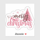 Frohe Weihnachten Pink Aufkleber (Blatt)