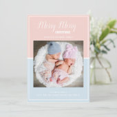 Frohe Weihnachten Pink Baby Blue Twin (Stehend Vorderseite)