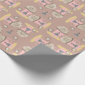 Frohe Weihnachten Pink Cappuccino Wrapping Paper Geschenkpapier (Ecke)