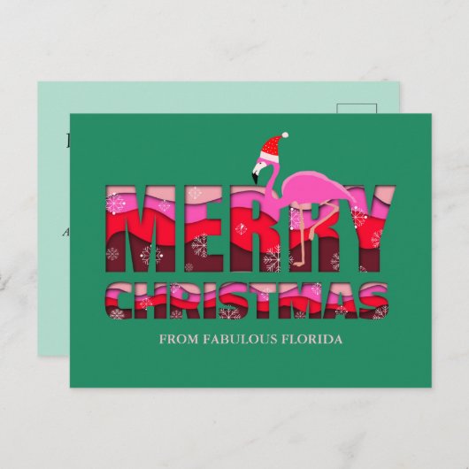 Frohe Weihnachten Pink Flamingo Custom (Vorne/Hinten)
