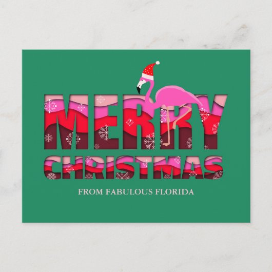 Frohe Weihnachten Pink Flamingo Custom (Vorderseite)