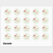 Frohe Weihnachten Pink Flamingo Custom Runder Aufkleber (Blatt)