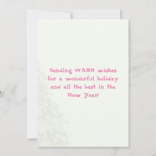 Frohe Weihnachten Pink Flamingo Pastel Tree (Rückseite)