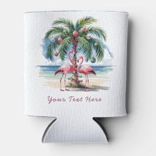 Frohe Weihnachten Pink Flamingo Personalisiert Can Dosenkühler