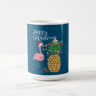 Frohe Weihnachten Pink Flamingo Weihnachten Kaffeetasse