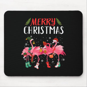 Frohe Weihnachten Pink Flamingo Weihnachtsbaum Xma Mousepad