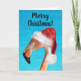 Frohe Weihnachten Pink Flamingo Weihnachtskarte