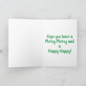 Frohe Weihnachten Pink Flamingo Weihnachtskarte (Innenseite)