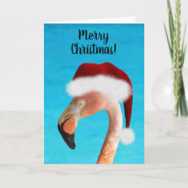 Frohe Weihnachten Pink Flamingo Weihnachtskarte