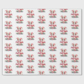 Frohe Weihnachten Pink Flamingos Geschenkpapier (Flach)
