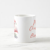 Frohe Weihnachten Pink Flamingos Kaffeetasse (Mittel)