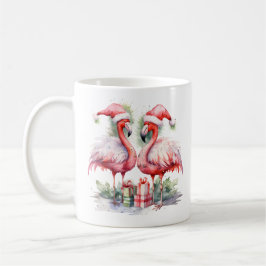 Frohe Weihnachten Pink Flamingos Kaffeetasse