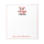 Frohe Weihnachten Pink Flamingos Notizblock (Vorderseite)