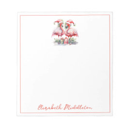 Frohe Weihnachten Pink Flamingos Notizblock