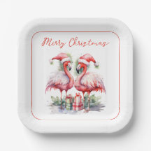 Frohe Weihnachten Pink Flamingos