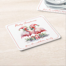 Frohe Weihnachten Pink Flamingos