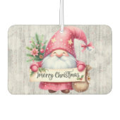 Frohe Weihnachten Pink Gnome Glittery Autolufterfrischer (Vorderseite)
