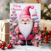 Frohe Weihnachten Pink Gnome Whimsical