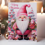 Frohe Weihnachten Pink Gnome Whimsical