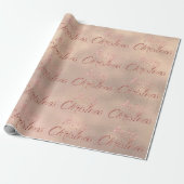 Frohe Weihnachten Pink Gold Burlap Linen Hütte Geschenkpapier (Ungerollt)
