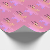 Frohe Weihnachten Pink Gold Ombre Snowflake Muster Geschenkpapier (Ecke)