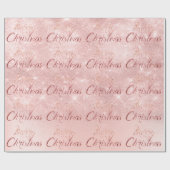 Frohe Weihnachten Pink Rose Glitzer Blush Script L Geschenkpapier (Flach)