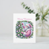 Frohe Weihnachten Pink Santa (Stehend Vorderseite)