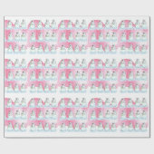 Frohe Weihnachten Pink Snowman Wrapping Paper Geschenkpapier (Flach)