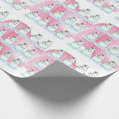 Frohe Weihnachten Pink Snowman Wrapping Paper Geschenkpapier (Ecke)