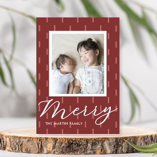 Frohe Weihnachten Pink Stiched Print Foto