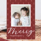 Frohe Weihnachten Pink Stiched Print Foto