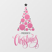 Frohe Weihnachten Pink Tree Stars Urlaub Fensteraufkleber (Blatt)