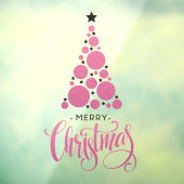 Frohe Weihnachten Pink Tree Stars Urlaub Fensteraufkleber (Blatt 3)