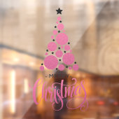 Frohe Weihnachten Pink Tree Stars Urlaub Fensteraufkleber (Blatt 2)