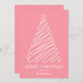 Frohe Weihnachten Pink White Scribble Tree (Vorne/Hinten)