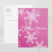 Frohe Weihnachten Pink White Snowflakes Minimalist (Vorne/Hinten)