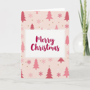 Frohe Weihnachten Pinke Bäume Moderne Weihnachtska Karte