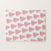 Frohe Weihnachten Pinker Baum Puzzle (Horizontal)