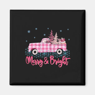 Frohe Weihnachten Pinker Leopard LKW Baum Lustiges Magnet