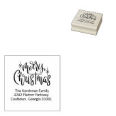 Frohe Weihnachten Pinsel Kalligrafie Rücksendeadre Gummistempel (Stempel)