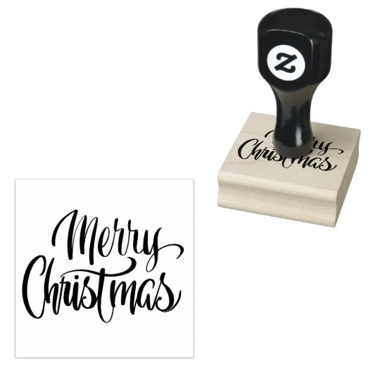 Frohe Weihnachten - Pinselkalligraphie Gummistempel (Stempel)