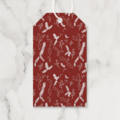 Frohe Weihnachten Pinselschrift Pine Berry Blätter Geschenkanhänger (Rückseite)