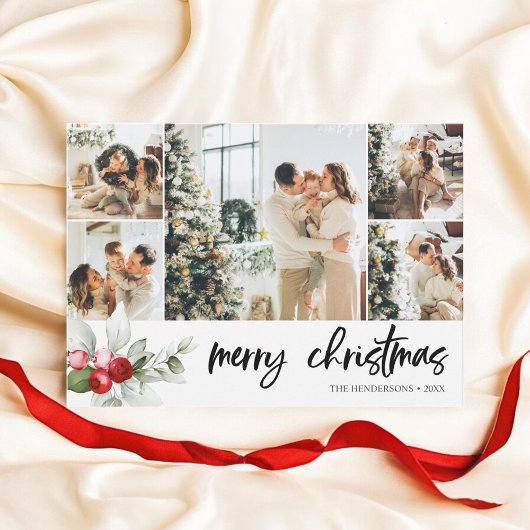 Frohe Weihnachten Pinselschrift Red Berry Holiday