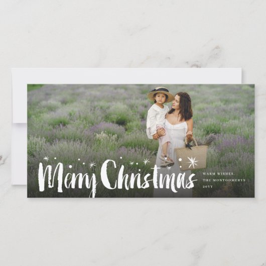 Frohe Weihnachten Pinselschrift Sparkling Stars Fo (Vorderseite)