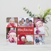 Frohe Weihnachten Pinselstriche Moderne 6-Foto (Stehend Vorderseite)