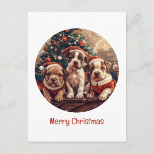 Frohe Weihnachten Pit Bull Welpen Hunde