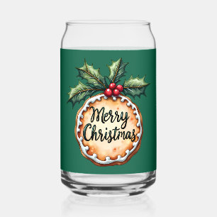 Frohe Weihnachten Plätzchen mit Stechpalmen-Beeren Dosenglas