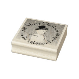 Frohe Weihnachten, plus dein Familienname, Schneem Gummistempel