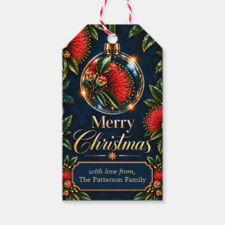 Frohe Weihnachten Pōhutukawa-Ornament Familienname Geschenkanhänger